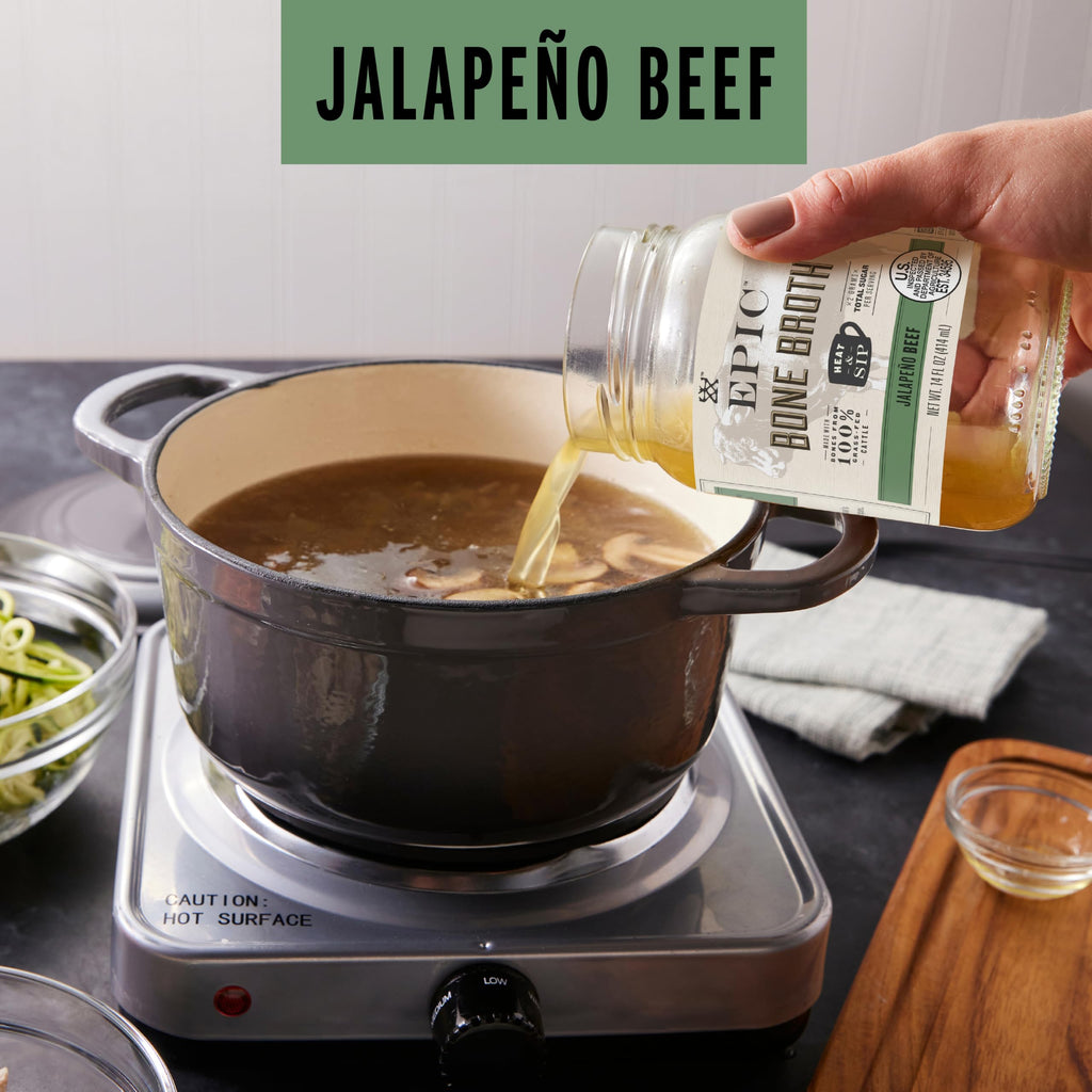 Beef Jalapeno Sea Salt Bone Broth 14 fl oz Pack of 6 M175