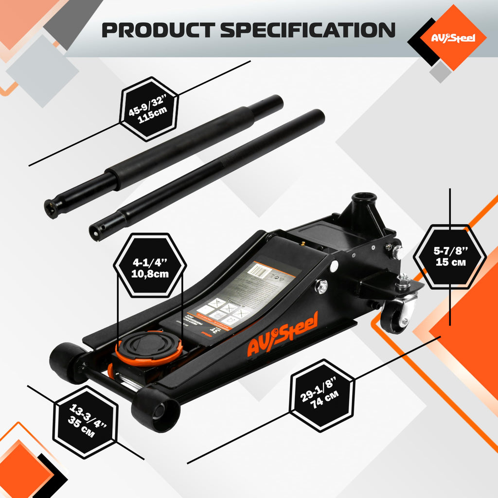 3 Ton Low Profile Hydraulic Floor Jack I554