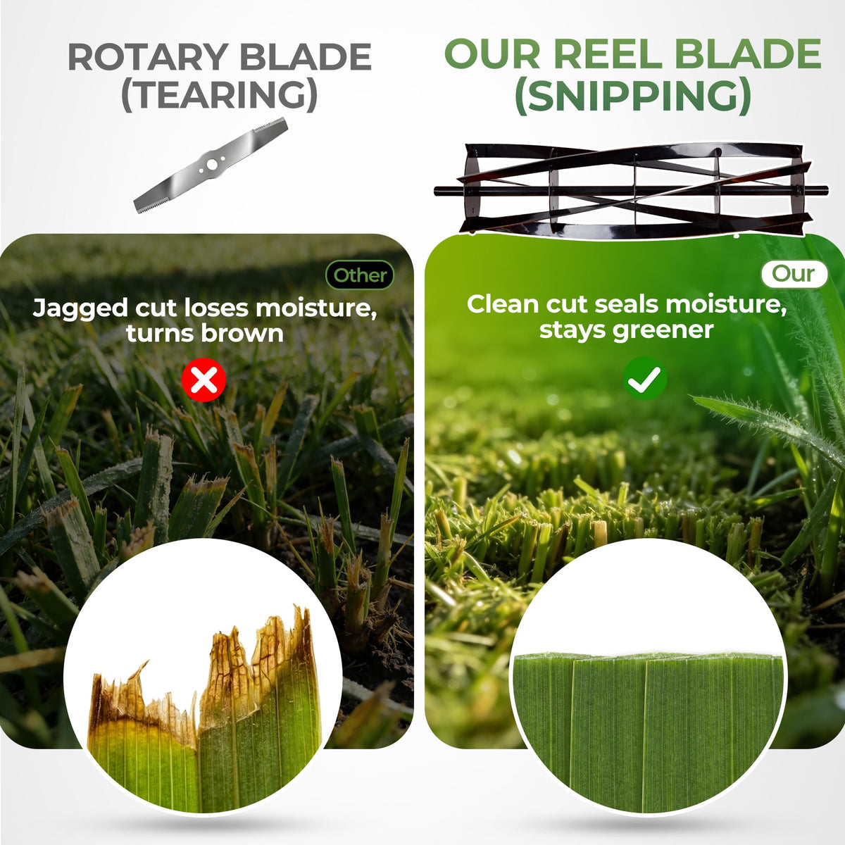 16-Inch Cordless Electric Reel Lawn Mower with 2 Batteries E8582