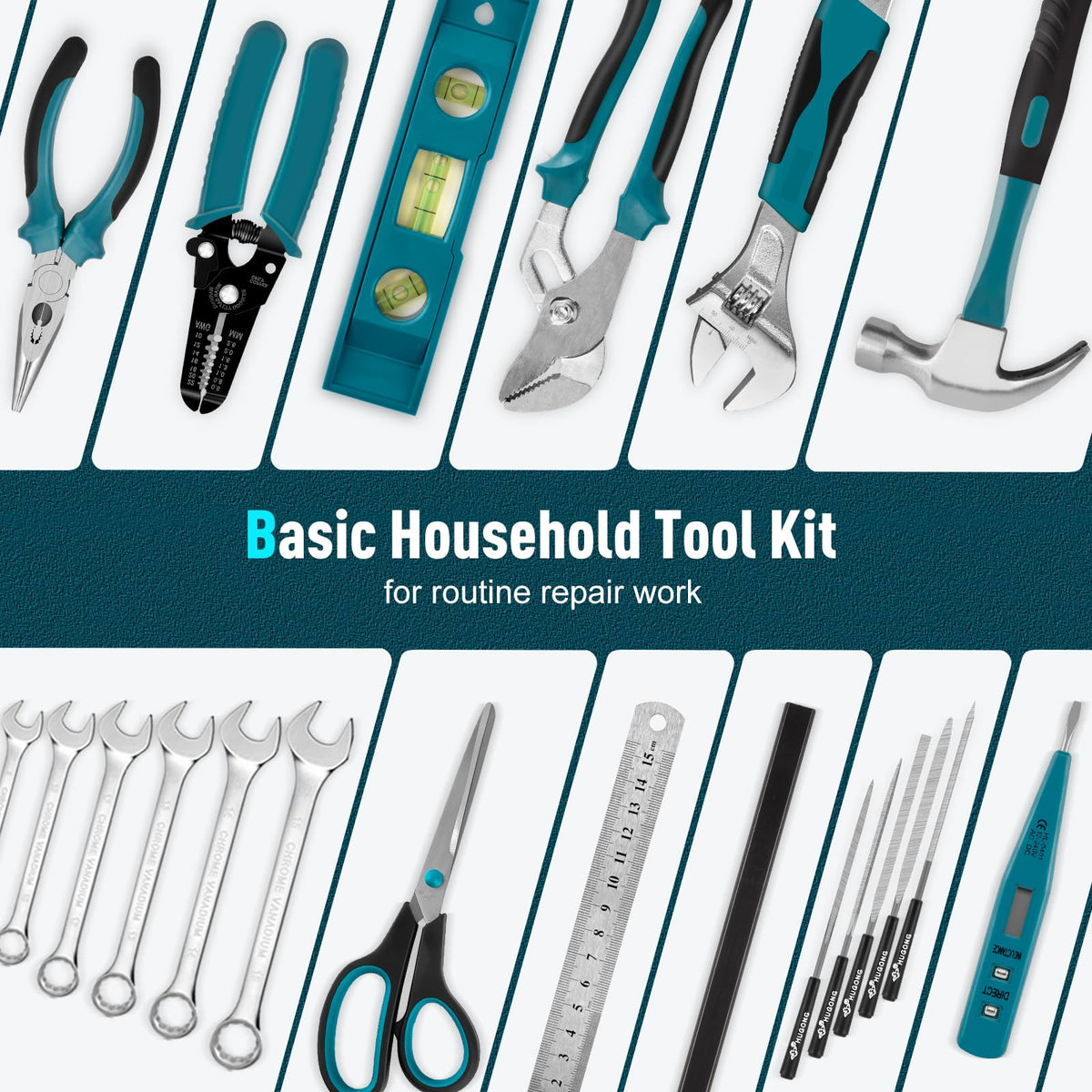 379 Pcs Portable Home and Auto Tool Kit with Drawer Blue C600