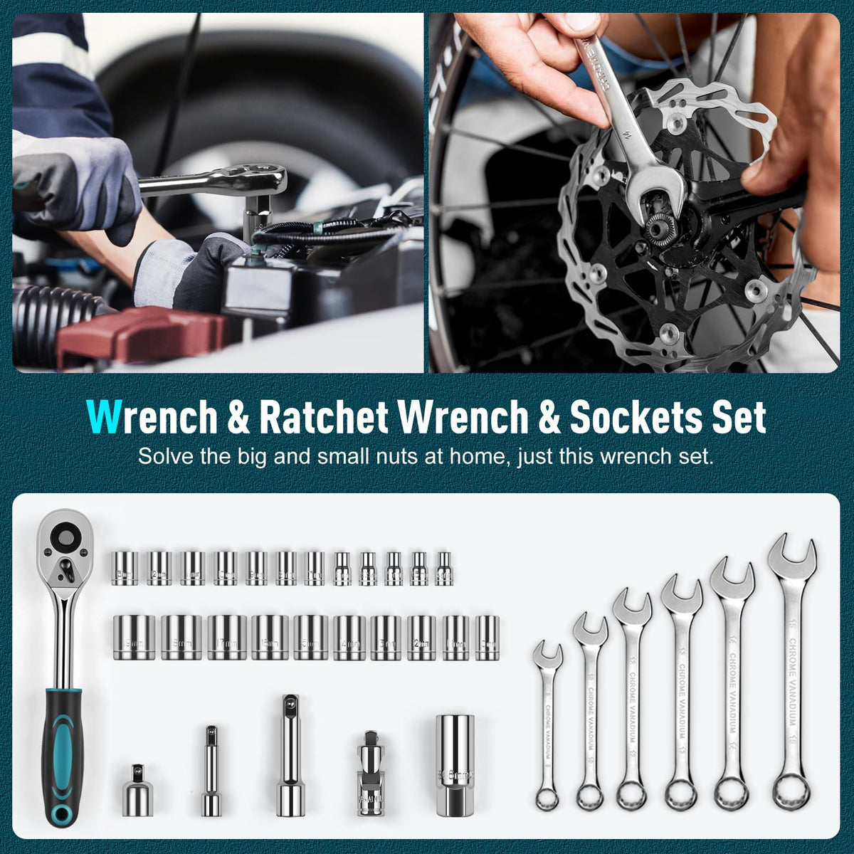 379 Pcs Portable Home and Auto Tool Kit with Drawer Blue C600