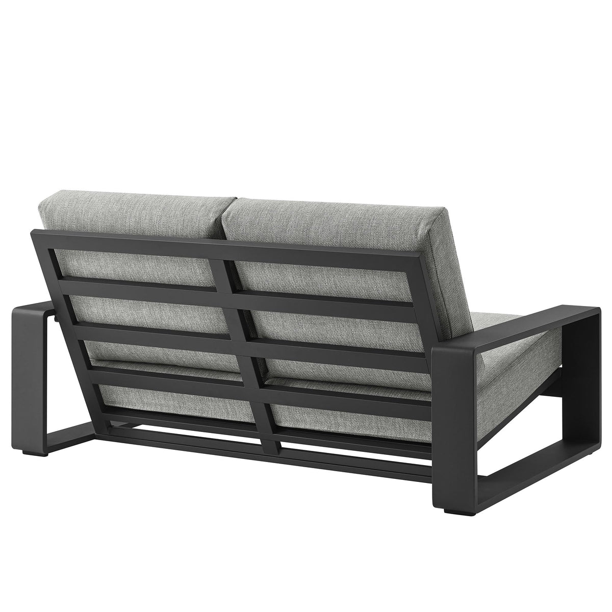 Light Gray Aluminum Outdoor Loveseat with Removable Cushions W17274