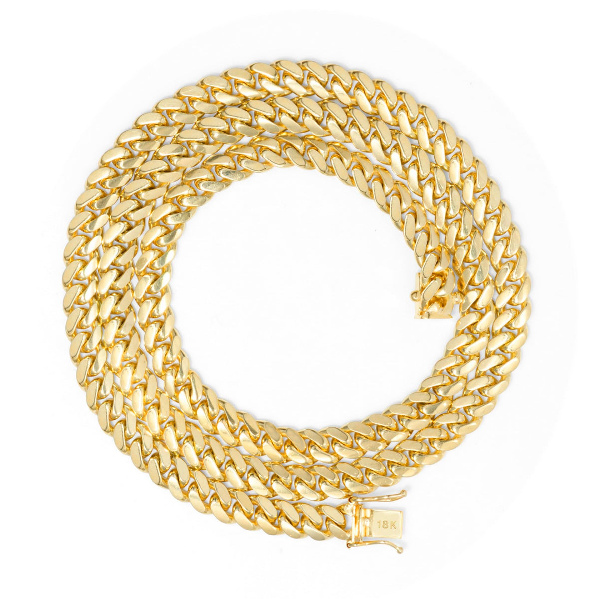 18k Yellow Gold Cuban Link Chain Necklace V1926