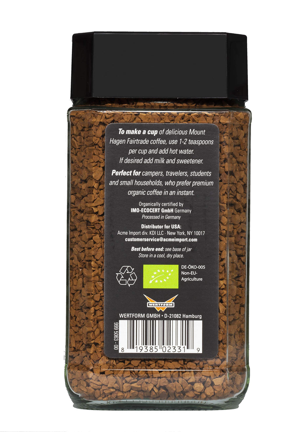 Organic Freeze-Dried Instant Coffee 3.53oz Jar H944