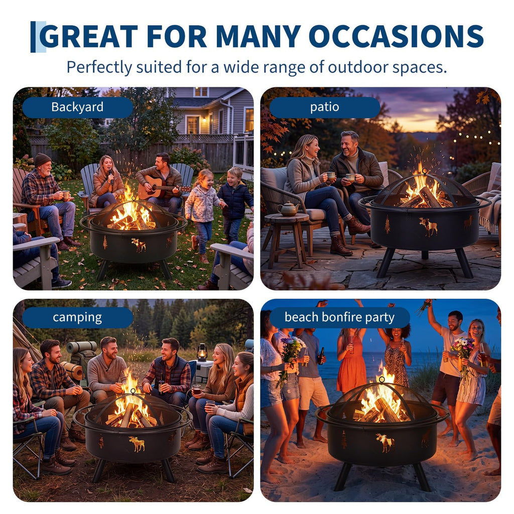 32" Round Wood Burning Fire Pit L322873