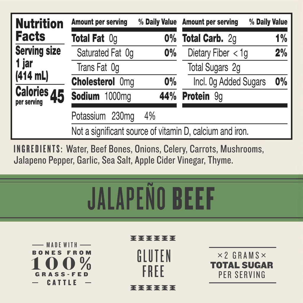 Beef Jalapeno Sea Salt Bone Broth 14 fl oz Pack of 6 M175