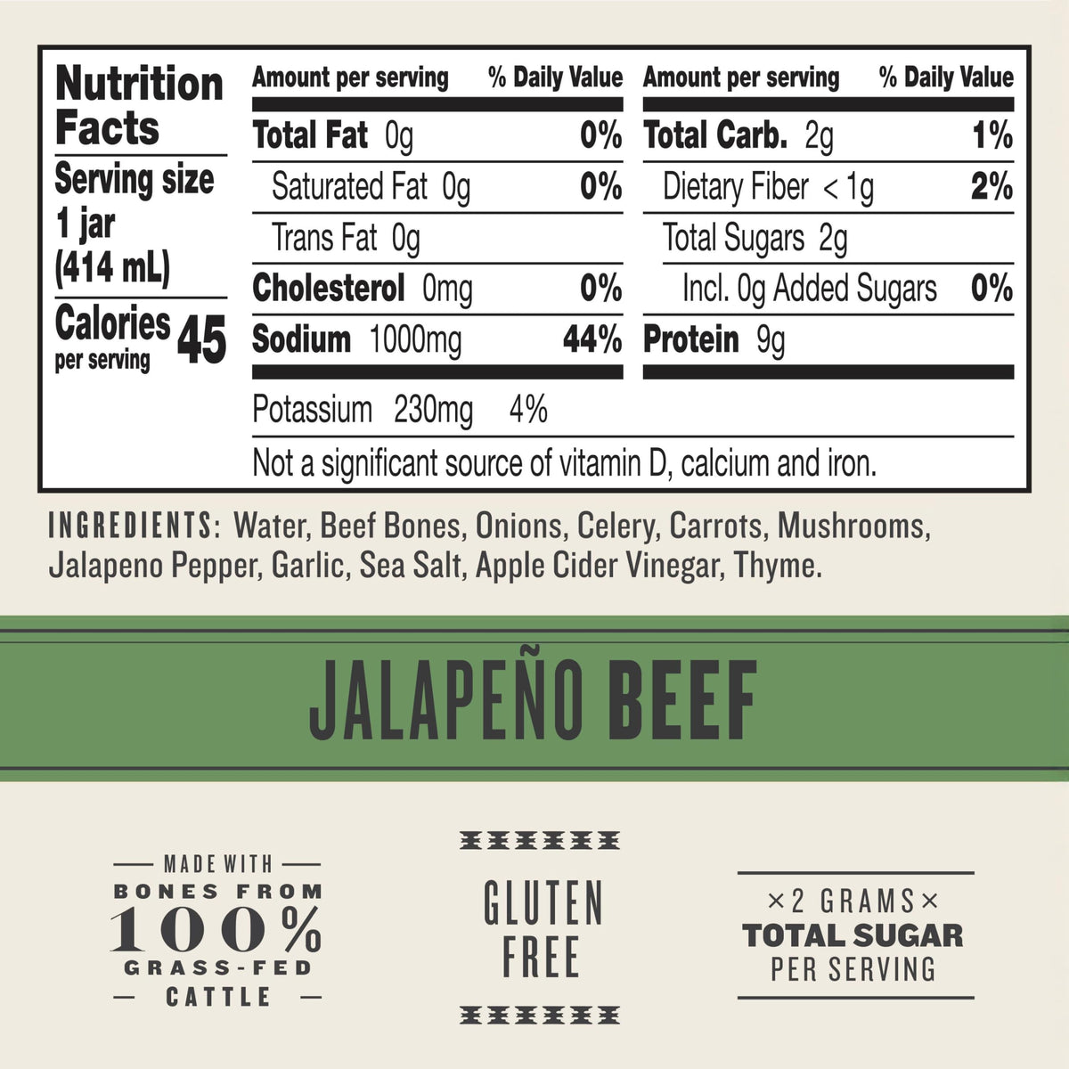 Beef Jalapeno Sea Salt Bone Broth 14 fl oz Pack of 6 M175