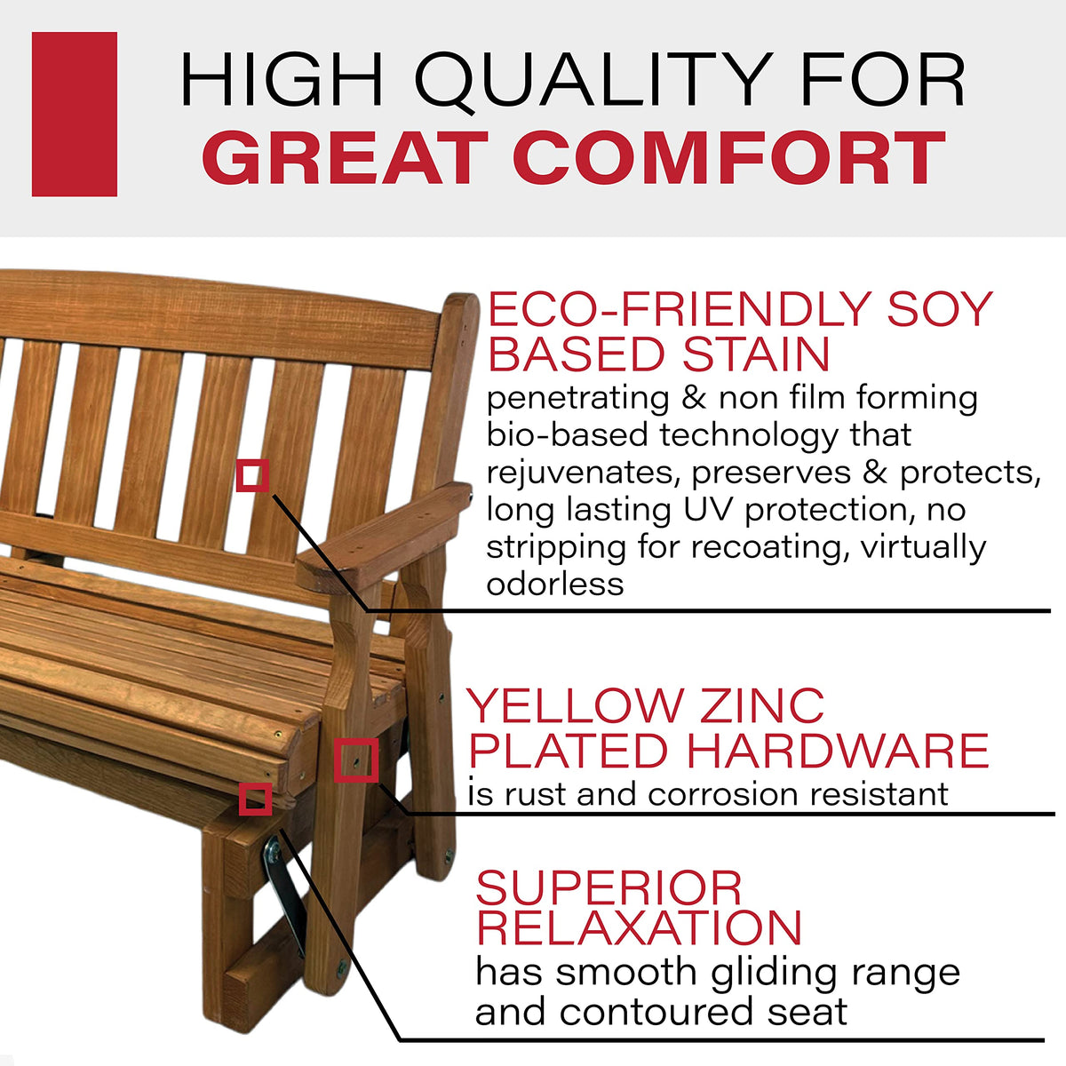 Heavy Duty Pressure Treated Porch Glider S4988