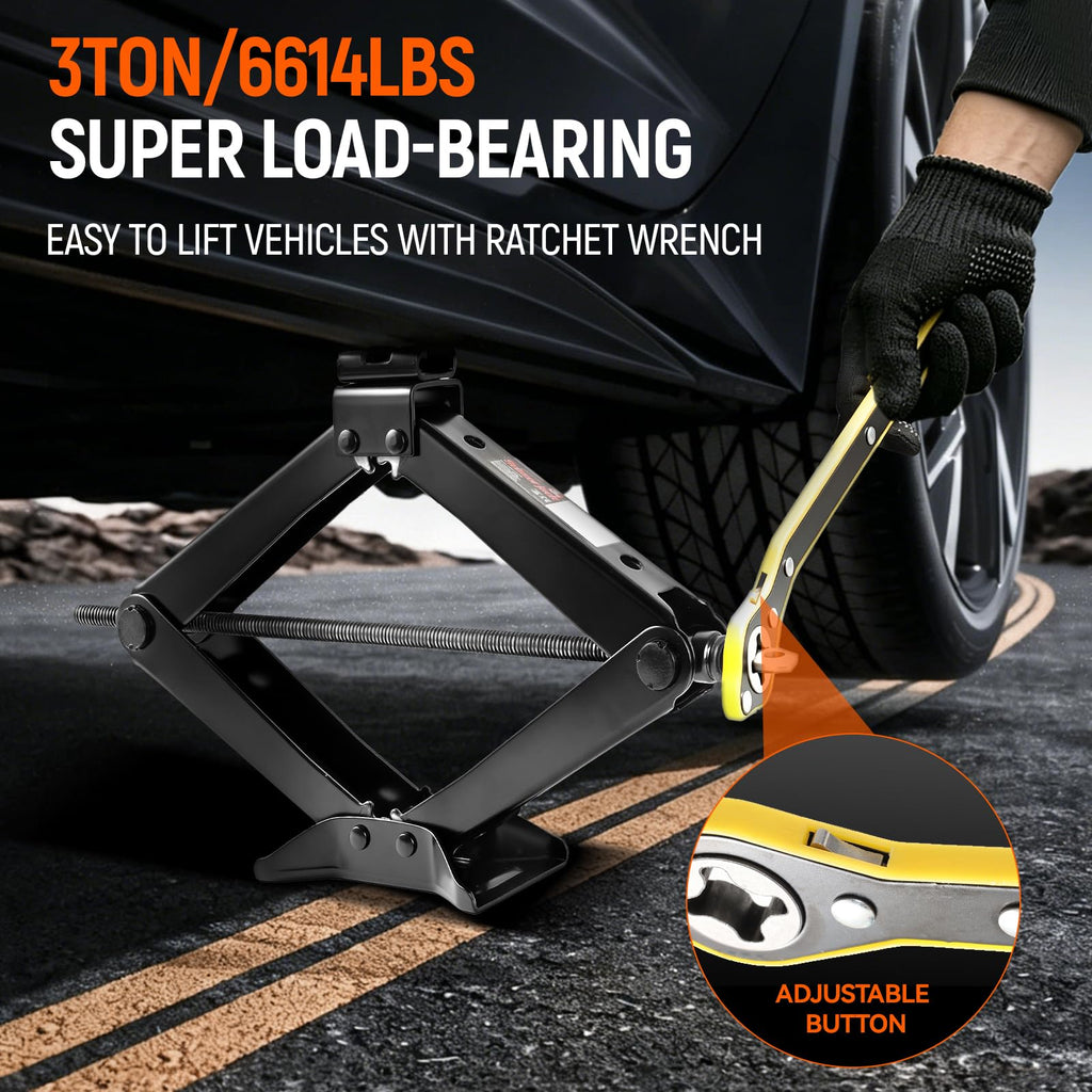 3 Ton Heavy Duty Scissor Jack with Lug Wrench A24773