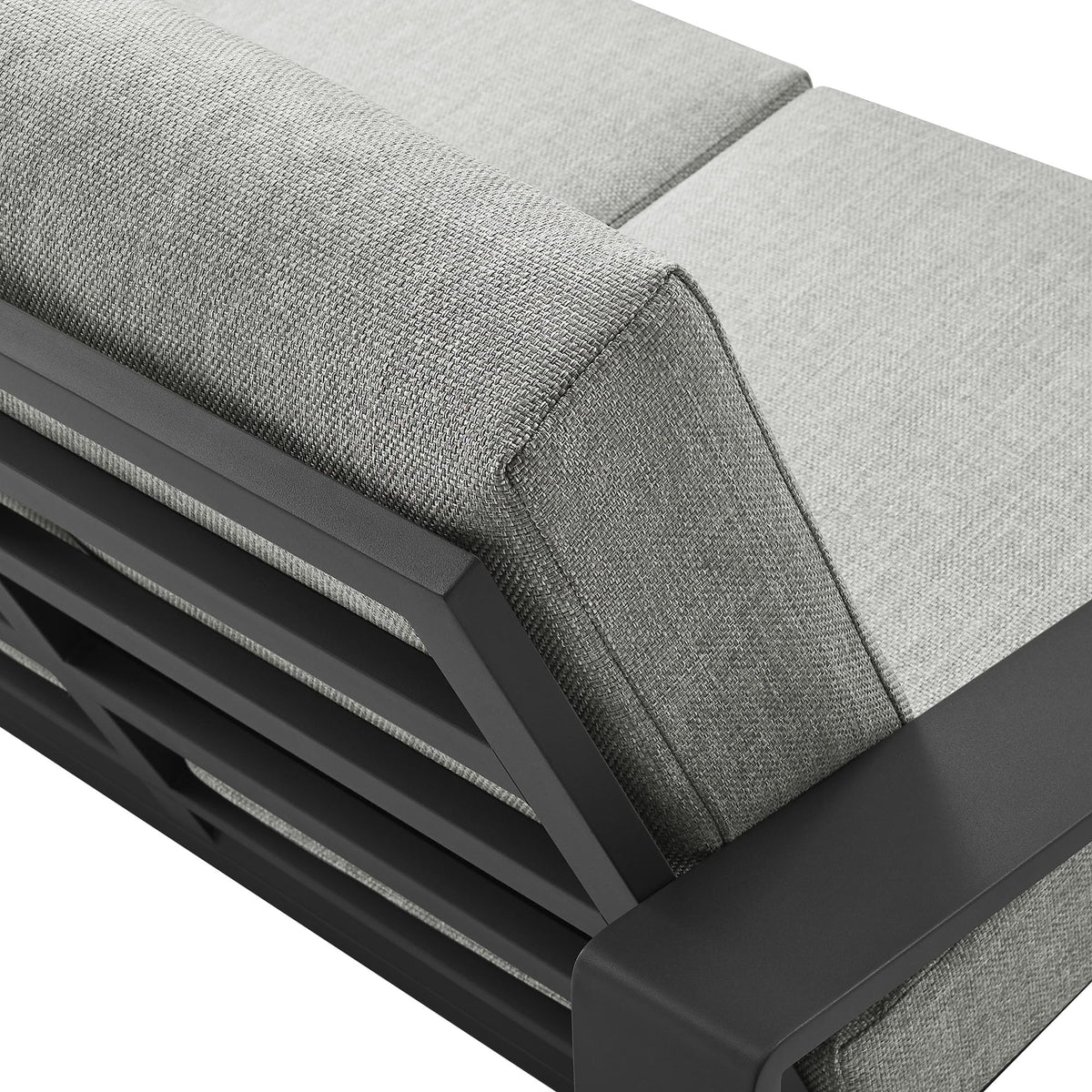 Light Gray Aluminum Outdoor Loveseat with Removable Cushions W17274