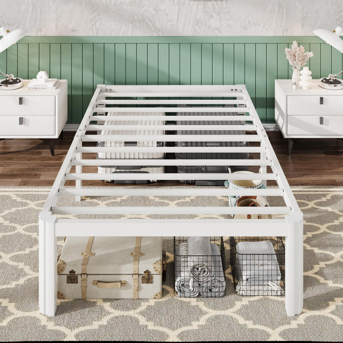 14" Twin Heavy Duty Metal Platform Bed Frame U6670