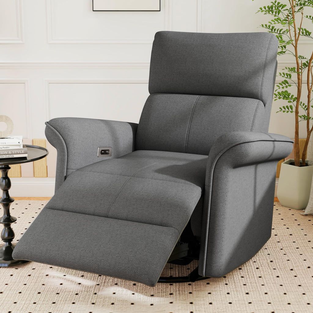 Power Swivel Rocker Recliner Chair Velvet E27005
