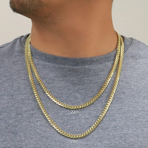 18k Yellow Gold Cuban Link Chain Necklace V1926