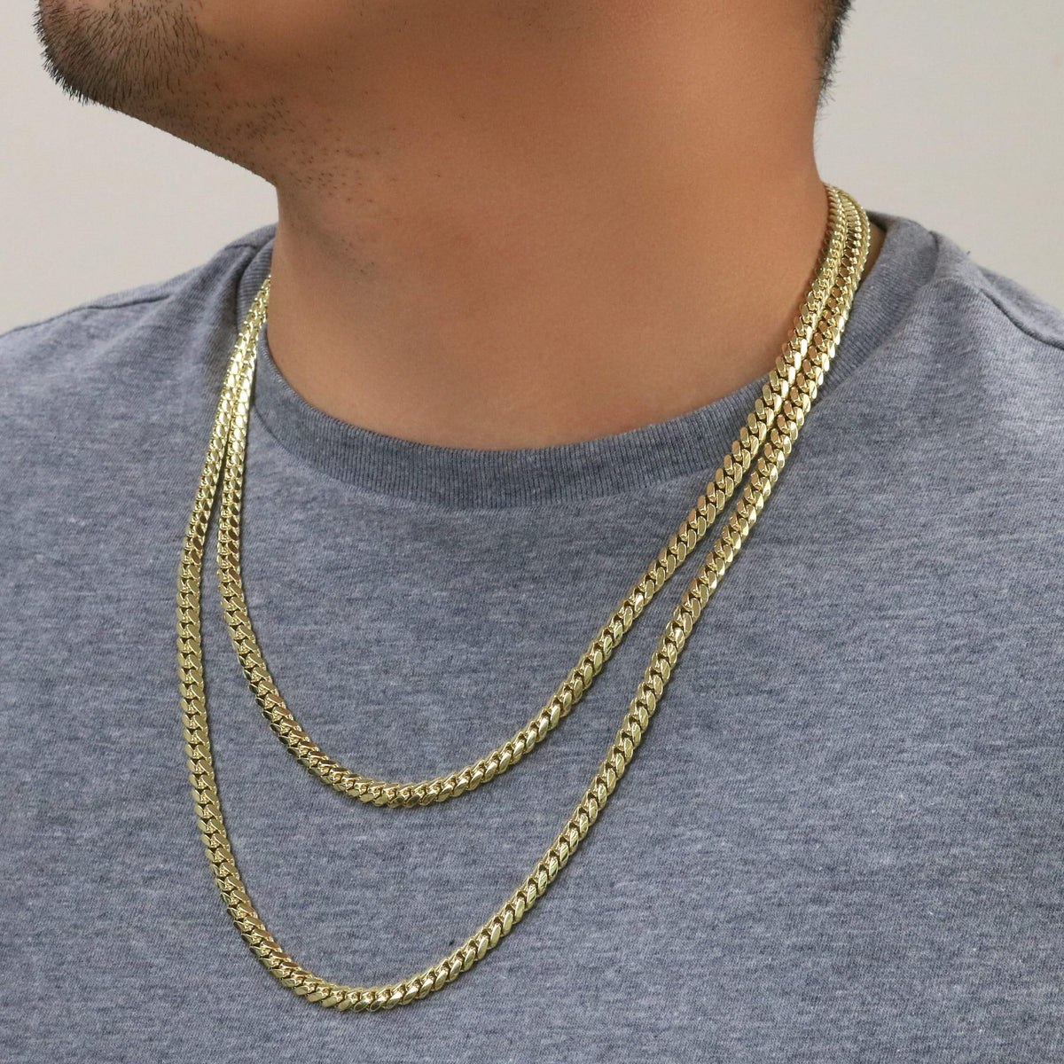 18k Yellow Gold Cuban Link Chain Necklace V1926